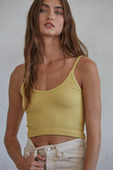 Knit Ribbed Seamless UV Neck Brami