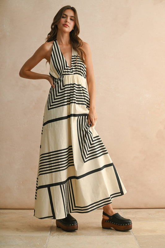 Emilia Halter Neck Maxi Dress