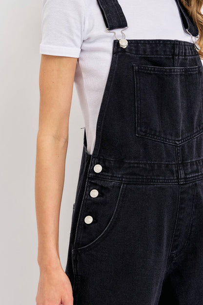Black Denim Overalls
