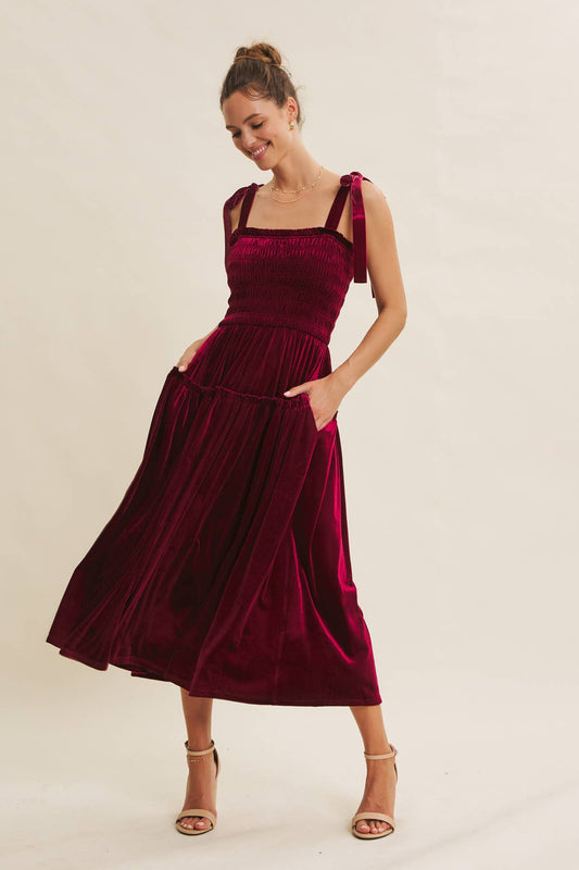 Holiday Classic Velvet Midi Dress