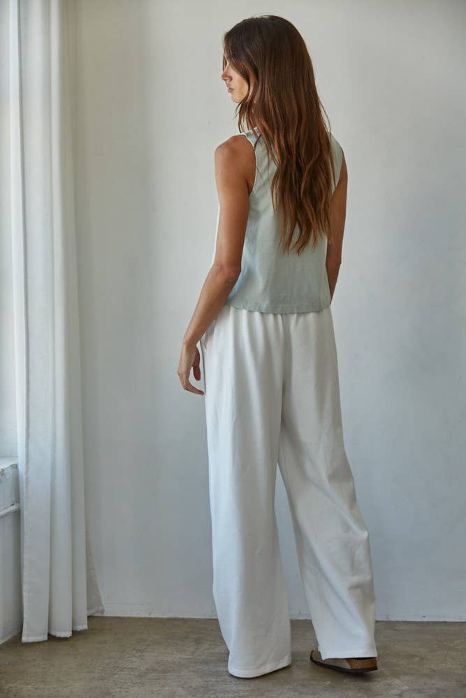 Knit Cotton Scoop Neck Sleeveless Tank Top