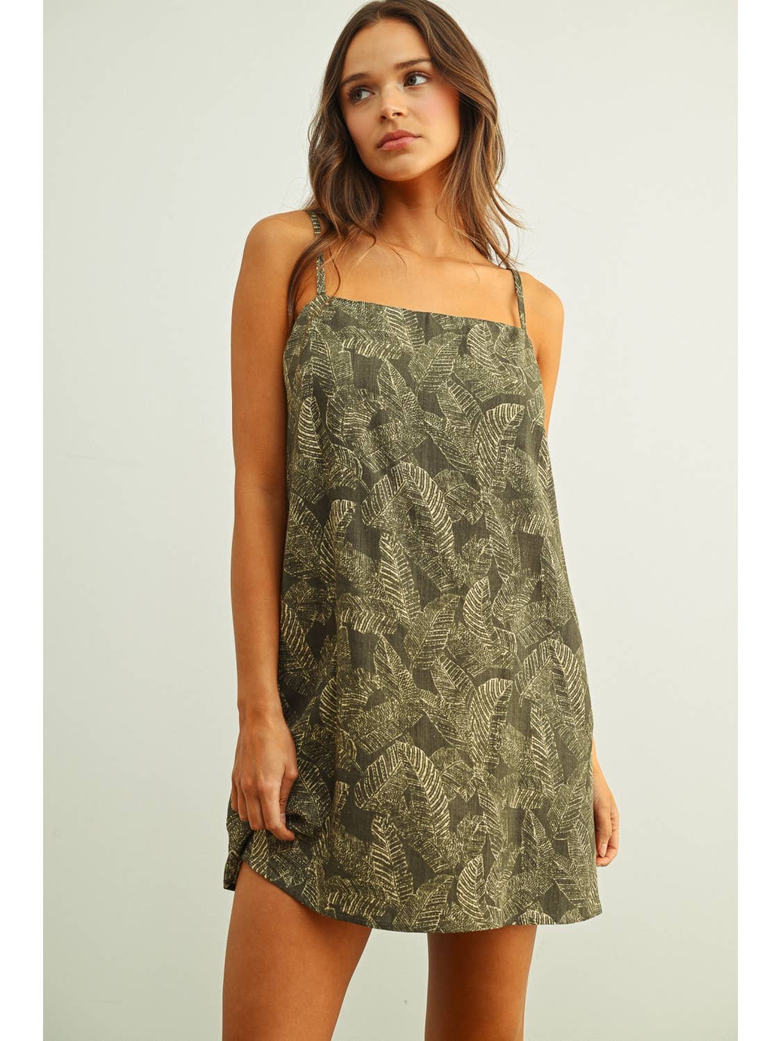 Leaf Print Easy Dress