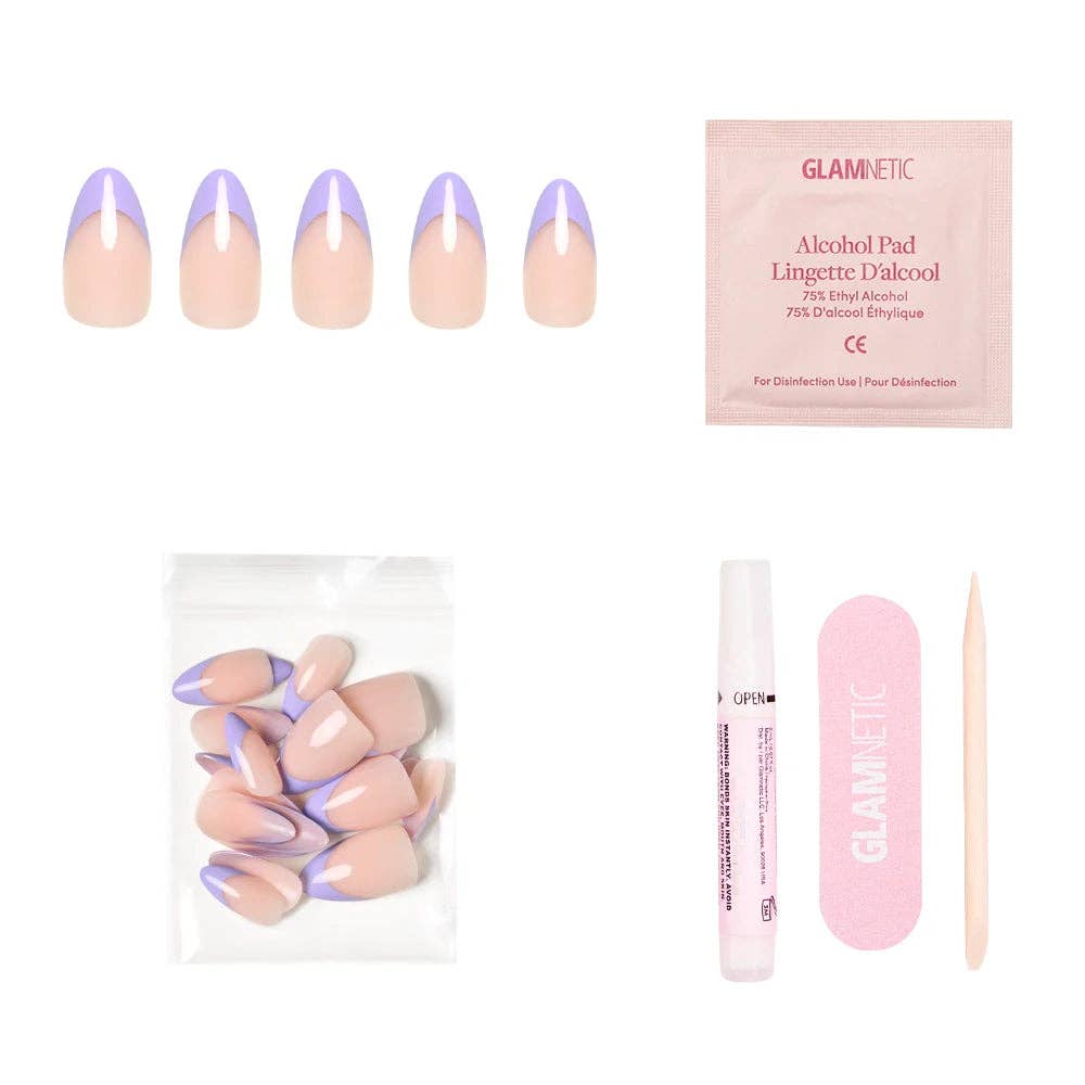 French Lilac Press-On Nails | Short Almond | Spring Purple
