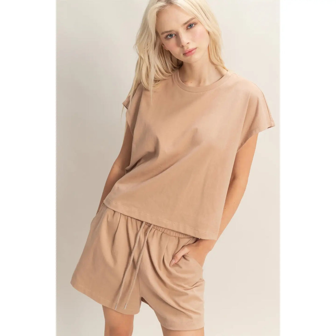 Cap Sleeve Shorts Set