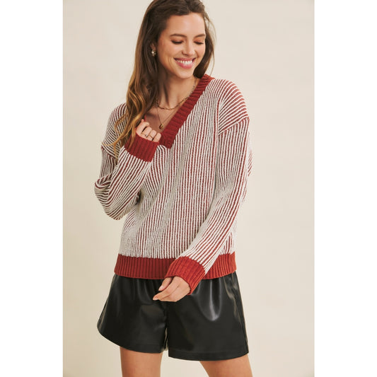 Bailey Ribbed V-Neck Sweater