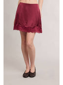 Sierra Wine Satin Lace Skirt