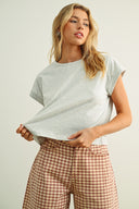 Raya Cuffed-Sleeve Top