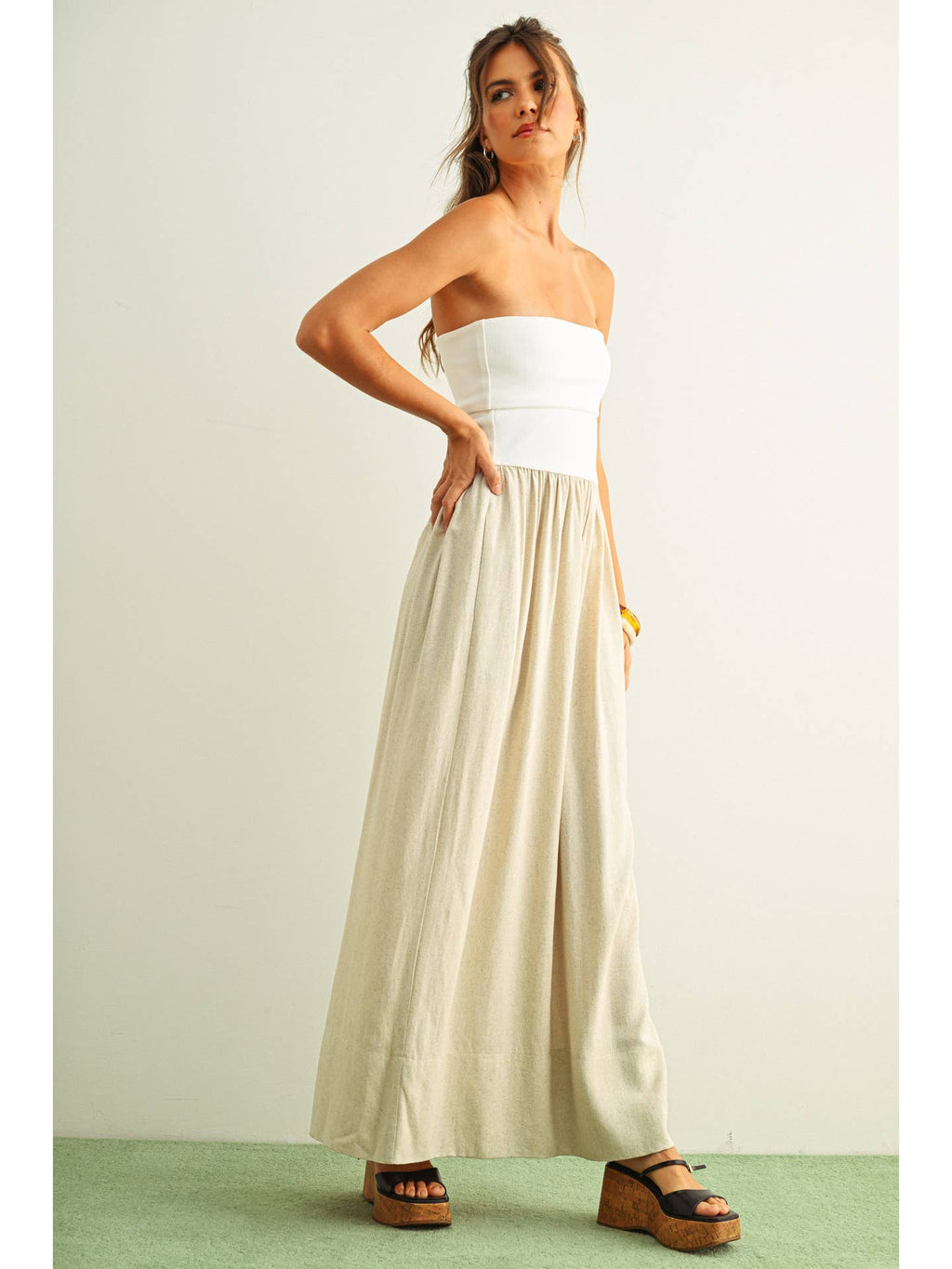 Linen Ribbed Knit Dress