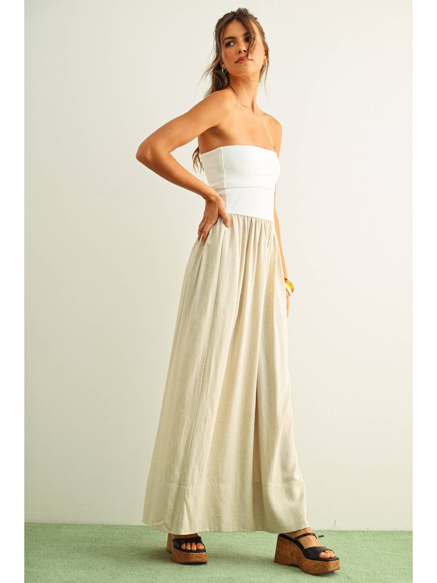 Linen Ribbed Knit Dress