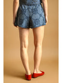 Marli denim embroidered shorts