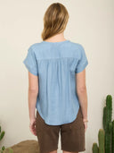 Destyn Denim Ruched Top