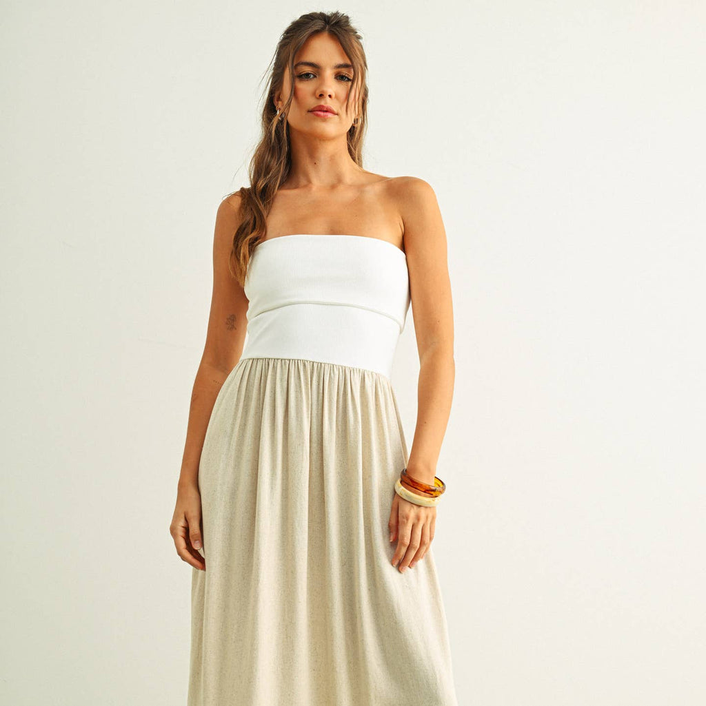 Linen Ribbed Knit Dress