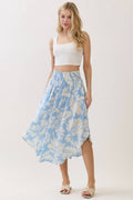 Tropical Smocked Waist Flowy Skirt