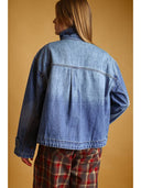 Elara High-Collar Jean Jacket