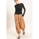 Elle Pinstripe High-Waist Trousers