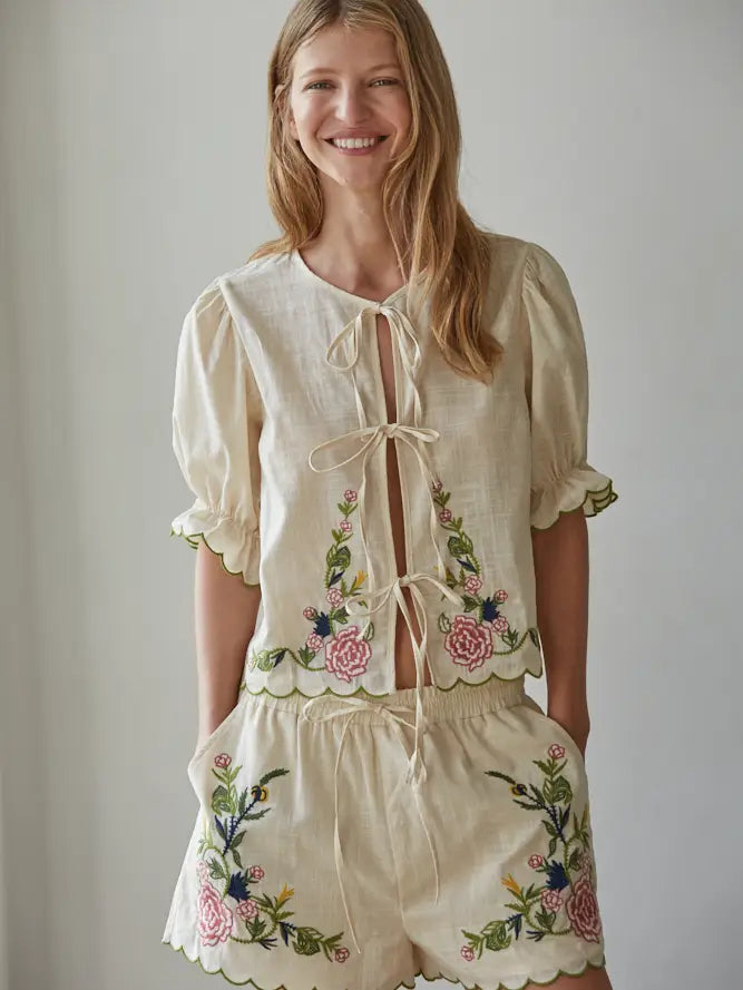 Collins Embroidered Shorts