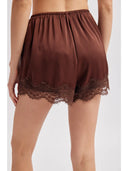 Serena Espresso Satin Lace Shorts