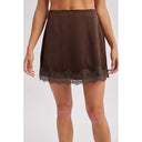 Sierra Espresso Satin Lace Skirt