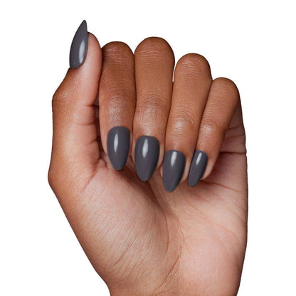 Ash Gray Press-On Nails | Fall Solids | Short Almond