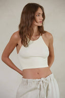 High Quality Seamless Sleeveless Halter Neck Top