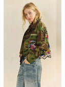 Camo Sequins Contrast Jacket
