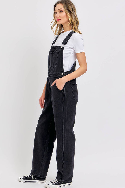 Black Denim Overalls