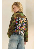 Camo Sequins Contrast Jacket