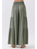 Sage Flowy Smocked Waist Pants