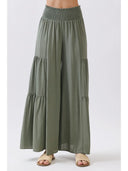 Sage Flowy Smocked Waist Pants