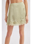 Sierra Matcha Satin Lace Skirt