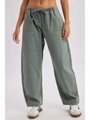 Charlie Olive Relaxed Barrel Pants