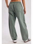 Charlie Olive Relaxed Barrel Pants