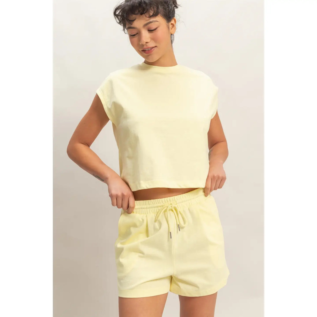 Cap Sleeve Shorts Set