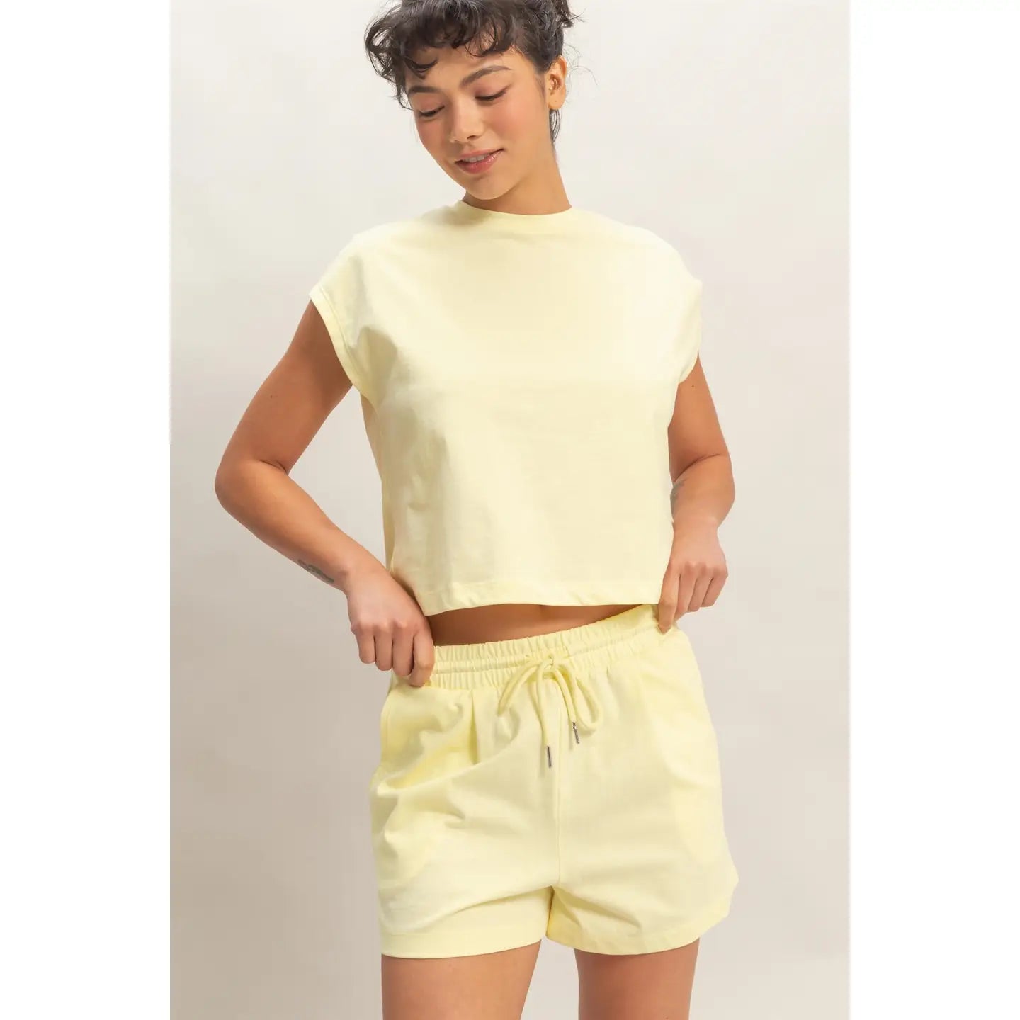 Cap Sleeve Shorts Set