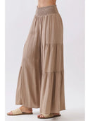 Sage Flowy Smocked Waist Pants