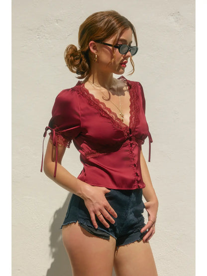 Satin Button Blouse
