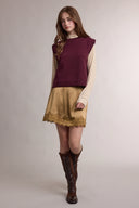 Sierra Tan Satin Lace Skirt