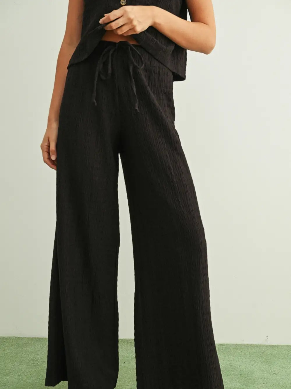 Linen Smocked Waist Pants