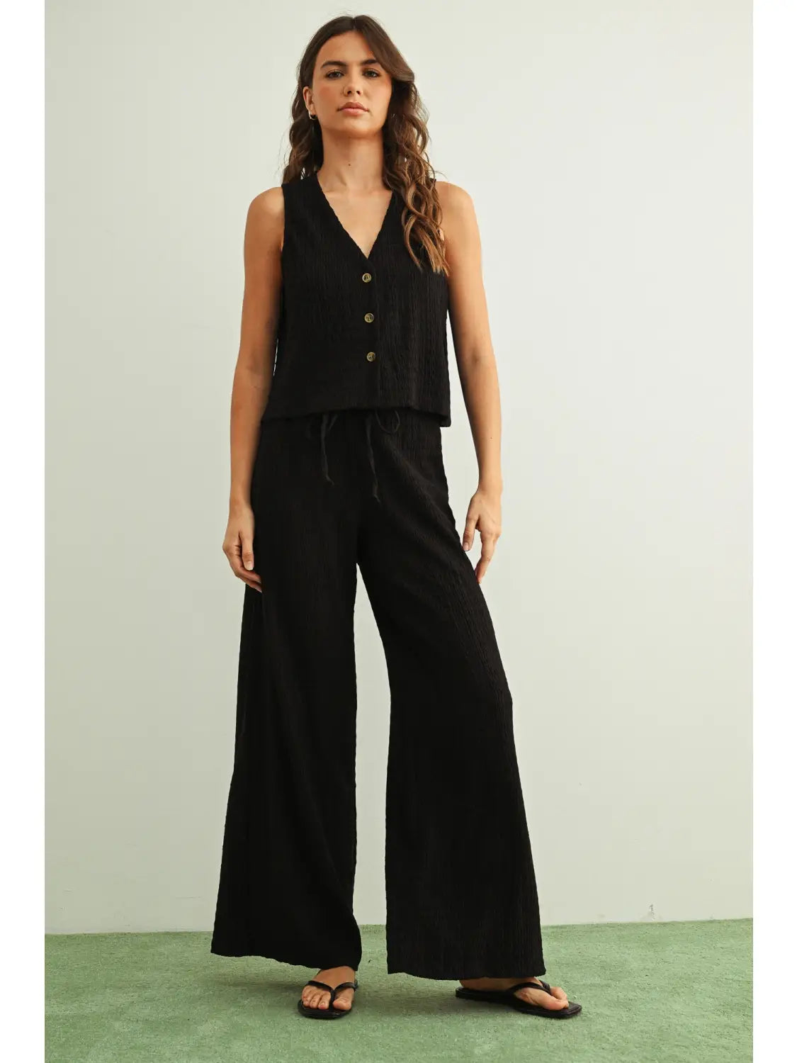 Linen Smocked Waist Pants