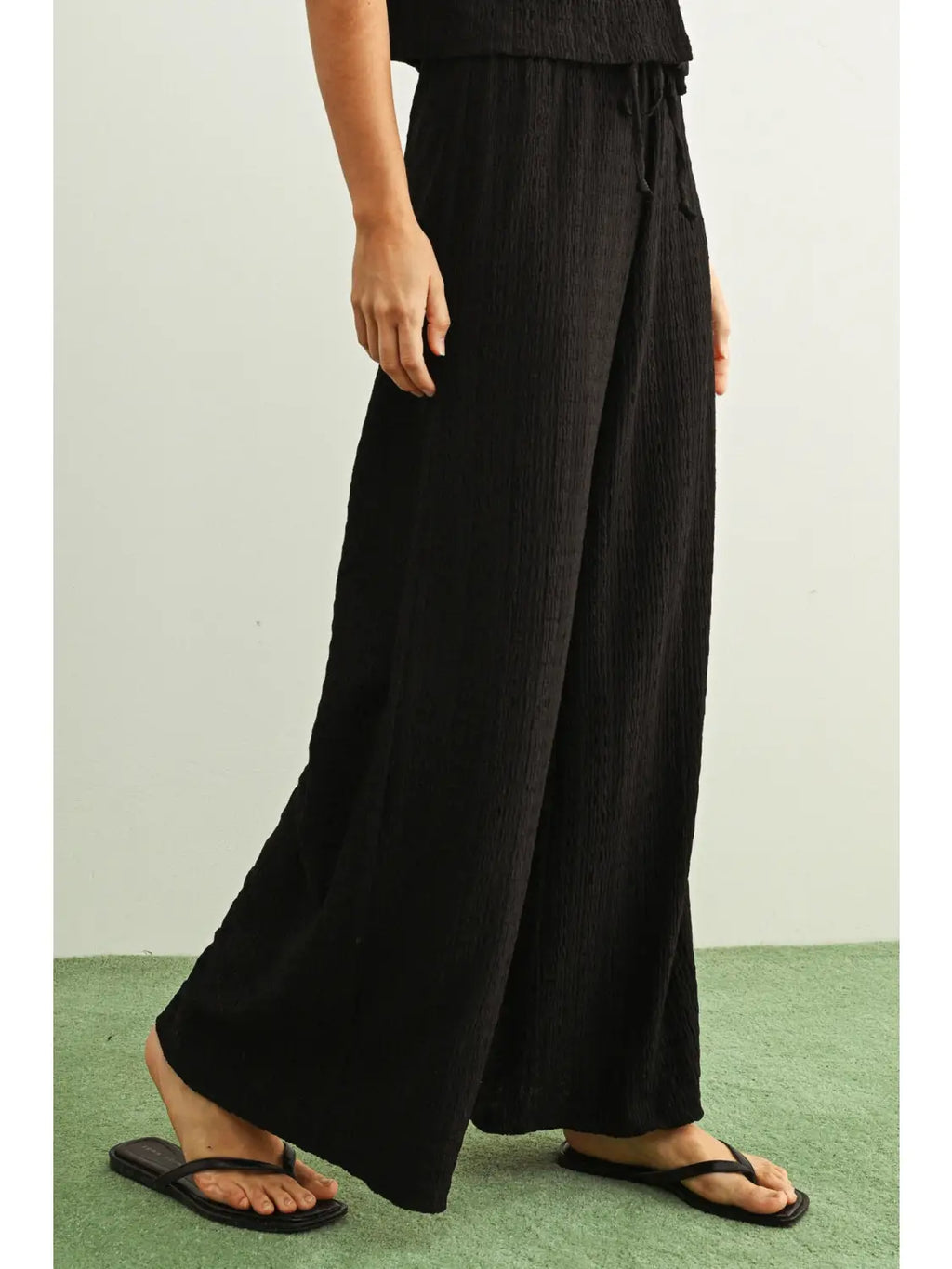 Linen Smocked Waist Pants