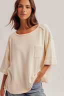 Adaley waffle loose fit tee