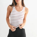 Striped Ribbed Built in Bra Tank
